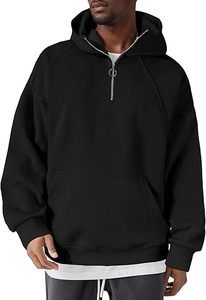 Sudadera con capucha y cremallera de un cuarto para hombre, de corte holgado y estilo oversize - Product Image 5