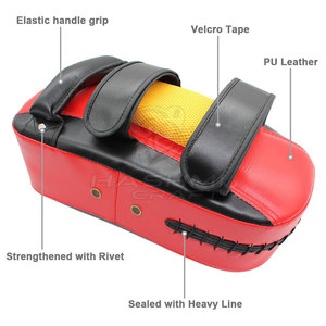 Pads de frappe thaïlandais de qualité supérieure avec mousse haute densité et revêtement en cuir durable pour l'entraînement aux arts martiaux et la pratique du kickboxing - Product Image 2