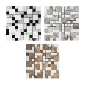 Modern Eco-Friendly Stone <b>Mosaic</b> Tile Square 8mm Thick Polished Water Resistant Interior Wall Bathroom Graphic Design - Product Image 1