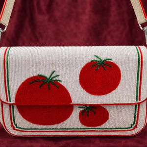 Bolso de mano multicolor con cuentas de cristal, estilo casual, artesanía india hecha a mano, tipo baguette, con cuentas de colores personalizables - Product Image 1