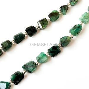 Natural Emerald Faceted Tumble Gemstone Beads Wholesale Emerald Beads For Jewelry Making Supplies 5x7MM 6x8MM Loose Nuggets - Product Image 3