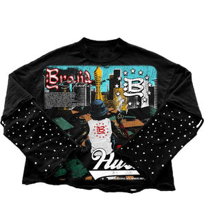 Camiseta de Manga Corta Oversize para Hombre al por Mayor, Personalizada, Lisa, con Estampado Gráfico, de Algodón Pesado, Estilo Vintage, Lavado Ácido, Tallas Grandes, 100% Algodón - Product Image 1