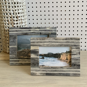 Cadre photo moderne gris et blanc avec incrustation de os découpée à la main, pour salon, disponible en différents motifs - Product Image 5