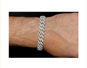 Trendy Fine Hip Hop 12.5MM Moissanite Diamond Iced 925 <b>Silver</b> Personalized Men's Miami Cuban Chain Link <b>Bracelet</b> Engagement Gift - Product Image 3