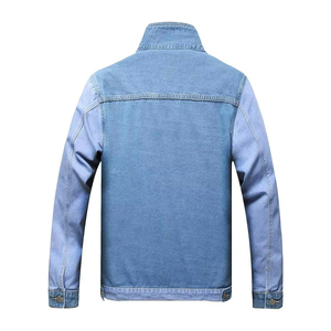 Winter Wear Men's <b>Denim</b> <b>Jackets</b> Solid Color <b>Custom</b> OEM Service Latest Style Plain Dyed High Quality Front Logo - Product Image 2