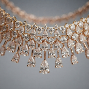 สร้อยคอเพชรทรงครึ่งวงกลมจาก Josephine Lab Grown Diamond ทอง 14K 18K สีเหลืองและสีโรสโกลด์ รูปทรงกลม ทรงลูกแพร์ ทรงมาร์คีส์ DEF VVS VS ชุดของขวัญสำหรับงานแต่งงานและงานปาร์ตี้ - Product Image 2