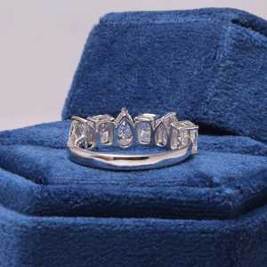 High Demand Womens 925 Sterling <b>Silver</b> <b>Emerald</b> Cut 1.20 Ct Lab Grown Diamond Classic Wedding <b>Ring</b> Micro Pave Side Stones Party - Product Image 6