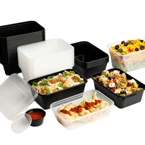 Récipients alimentaires en plastique durables avec couvercles Boîtes d'emballage sur mesure Approvisionnement d'usine en gros pour les restaurants et la livraison de nourriture - Product Image 1