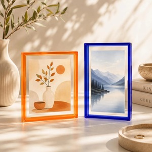 Marco de Fotos Rectangular de Acrílico Transparente de 4 Colores, Impresión UV, Resistente a Roturas, Impermeable, Exhibición Horizontal de Sobremesa, Moderno - Product Image 1