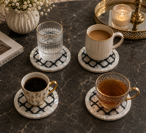 Best Selling Mother of Pearl Inlay Coaster Luxury <b>Table</b> <b>Protector</b> For Tea Coffee Mugs Decorative Dining Coffee <b>Table</b> Accessories - Product Image 5