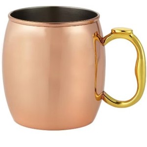Mug à Moscow Mule en cuivre 16 oz à double paroi martelé avec poignée, portable pour bar, bureau, maison, fêtes - Artisanat indien - Product Image 2