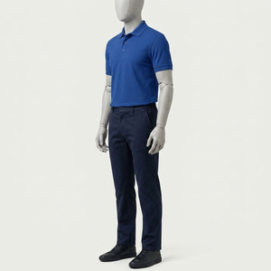 Polo de Manga Corta para Hombre, Color Azul Rey, Tejido Piqué, Transpirable, Informal, de Algodón, Corte Regular, para Trabajo - Product Image 5