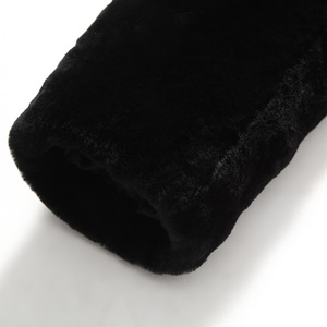 Men's Winter Wool Blend <b>Coat</b> <b>With</b> Faux <b>Fur</b> Collar And <b>Leather</b> Trim Full Sleeve Windproof Jacket - Product Image 3