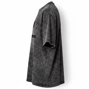 T-shirt Unisexe Personnalisé Imprimé Délavé à l'Acide, Coupe Oversize en Coton Anti-boulochage, Col Rond Vintage, Manches Courtes, Style Streetwear, Vente en Gros OEM - Product Image 5