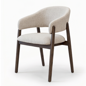 Modern Upholstered Solid Wood Base <b>Armchair</b> with Solid Back and Foam-Filled Seat for Living Room <b>Dining</b> Hotel Apartment Use - Product Image 2