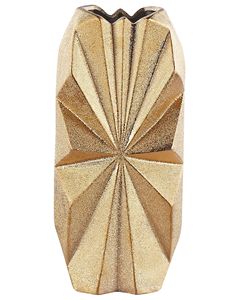Vase de table en laiton fait main, design moderne du milieu du siècle, finition dorée, motif géométrique pour la décoration de fleurs séchées - Product Image 4