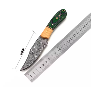 Venta Directa de Fábrica Cuchillo de Caza de Acero de Damasco Hecho a Mano con Mango de Madera de Palisandro de Alta Calidad OEM/ODM Personalizable Punta Recta - Product Image 6