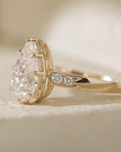 Igi/gia แล็บตัดเพชรวินเทจ14K สีเหลืองแหวนแต่งงาน/งานหมั้นใส่ได้ทั้งชายและหญิงสีขาวทองคุณภาพดีสำหรับงานปาร์ตี้ครบรอบ-คุ้มค่า - Product Image 2