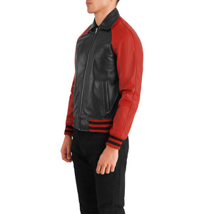 Chaqueta Varsity de Piel Vacuna Lisa para Hombre, Estilo Vintage, Impermeable, Transpirable, Ecológica, Nueva Edición, para Actividades al Aire Libre - Product Image 2