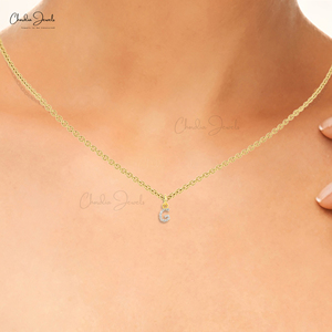 Wholesale 925 Sterling Silver G Initial Pendant Natural White Zircon Alphabet Charm Pendant High Polish Jewelry Manufacturer - Product Image 3