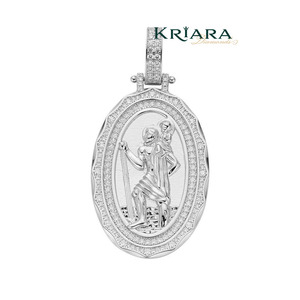 925 Silver 18K Gold Plated Hiphop Moissanite Religious Christian <b>Angel</b> <b>Charm</b> Unisex Pendant - Product Image 5