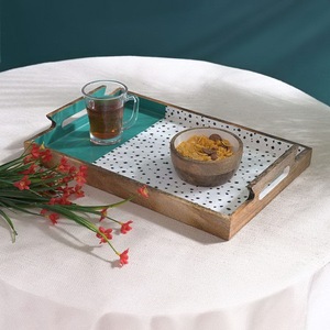 Bandeja de Servir de Madera Resistente, Bandeja de Madera Maciza para Otomanas, para Té, Café, Desayuno, Uso en Restaurantes - Product Image 2