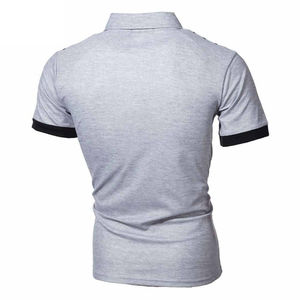 Camisa de Hombre de Manga Corta, Color Sólido, Tejida, 100% Algodón, Transpirable, Cuello Camisero, 140g, Corte Regular, Informal, Invierno, Naranja - Product Image 6
