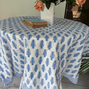 100% Cotton <b>Table</b> Cover Real Hand Block Printed Floral Luxury Style <b>Tablecloth</b> <b>for</b> Celebrations and Party Events - Product Image 2
