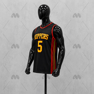Maillot de basket sans manches personnalisé, séchage rapide, polyester, avec nom et numéro d'équipe, pour entraînement et match - Product Image 3