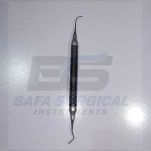 INSTRUMENTS CHIRURGICAUX BAFA Sonde chirurgicale dentaire à double extrémité avec poignée moletée noire, outil manuel de classe II en résine - Product Image 4