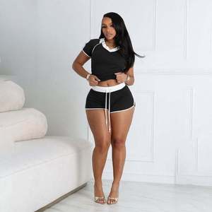 Ensemble de survêtement personnalisé pour femme, 2 pièces, été, short et t-shirt imprimé à manches courtes, unisexe - Product Image 4