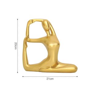 Figurine en résine décorative de pose de yoga, sculpture moderne de méditation pour la maison, le bureau ou le studio - Product Image 4