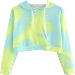 Haut à capuche court brodé pour femme, manches longues, séchage rapide, imperméable, respirant, en polaire tricotée, pour l'hiver - Product Image 5