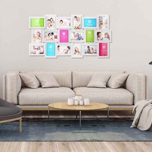 White 18-Picture Collage <b>Frame</b> Kit 4\" X 6\" Glass Protection Display with Wall Mounting for <b>Gallery</b> Home Decor & Photo Display - Product Image 6