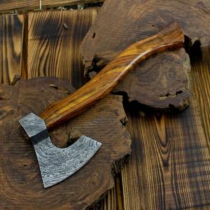 Hacha Tomahawk Forjada a Mano al por Mayor, Hacha de Acero de Damasco para Camping y Caza al Aire Libre, Hacha de Supervivencia con Mango de Madera y Funda - Product Image 6