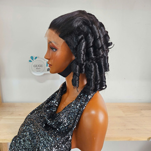 Perruque en cheveux vierges bouclés rebondissants, densité 150%/180%/250%, 300 grammes, extension de cheveux naturels ondulés, petite taille, vente en gros - Product Image 4