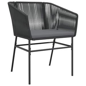 Set da Pranzo da Giardino in Rattan Nero per 4 Persone, Struttura in Metallo, Resistente alle Intemperie, Arredamento da Esterno dal Design Contemporaneo - Product Image 4
