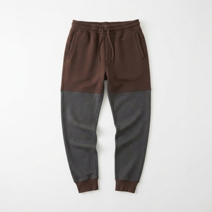 Custom Colorblock Heavyweight <b>Fleece</b> <b>Joggers</b> Wholesale Cotton Rich Winter Sweatpants for Men - Product Image 6