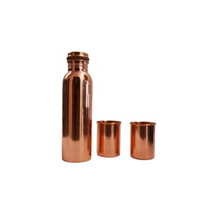 ILAHI's Hammered Copper Eco-Friendly 500ml <b>Water</b> <b>Bottle</b> Lid Classic Design Home Office Travel Outdoor Uttar Pradesh - Product Image 4