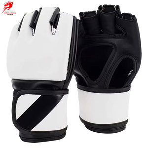 ถุงมือ MMA แบบเปิดนิ้วครึ่งนิ้ว หนังแท้ สำหรับฝึกซ้อมมวย 16 ออนซ์ สายรัดข้อมือแบบ Hook and Loop สำหรับฝึกซ้อม - Product Image 1