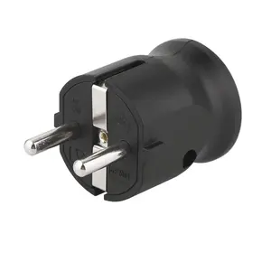 Adaptateur de prise Europe personnalisé OEM convertisseur européen de type Schuko EU contact de protection fiche Rewireable PP avec mise à la terre