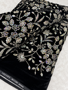 SQ embroidery fabric sequence fabric embroidery fabric beaded tulle fabric lace fabric textile wholesale garment sourcing buyers - Product Image 4