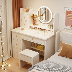 JY Modern Design RTA Carcasa de madera contrachapada Modular Maquillaje Vanidades Madera dura Muebles de dormitorio Roble Madera Espejo Baño Hecho Vietnam - Product Image 4