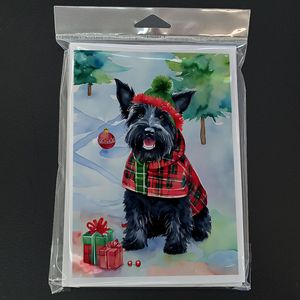 Scottish Terrier-Cartes de vœux de Noël A7, lot de 8 cartes vierges avec enveloppes, taille 5x7 - Product Image 3
