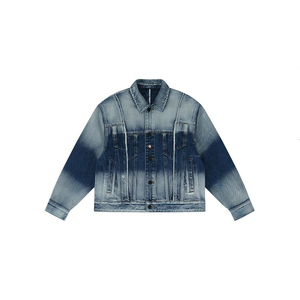 2026 New <b>Summer</b> Collection Amazing Desgin <b>Men</b> Denim <b>Jacket</b> Faded Colour Stylish Printed Cotton Fabric <b>Men</b> Denim <b>Jacket</b> - Product Image 4