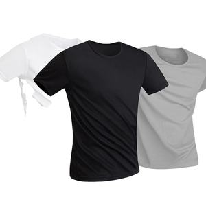 Gran oferta de camisetas para hombre de algodón de alta calidad, camisetas personalizadas con cuello redondo para hombre, camisetas lisas de algodón y poliéster de manga corta para hombre - Product Image 6