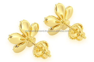 Boucles d'oreilles de luxe SHRAMAN DIAMOND en or massif 10K plaqué rhodium avec diamants de laboratoire - Personnalisées, tendance, étincelantes, pour mariage et soirée - Product Image 4