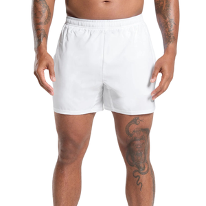 Pantalones Cortos Deportivos para Hombre, Corte Ajustado de 5 Pulgadas, Ligeros, de Secado Rápido, para Gimnasio, Correr y Entrenamiento, Color Blanco - Product Image 1