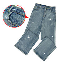 Jeans de Mezclilla para Mujer, Corte Ajustado, Cintura Alta, Tallas Grandes, Transpirables, Ecológicos, Estilo Y2K, Diseño Casual con Leopardo, Paisley y Diamantes