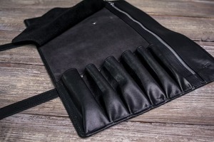 Étui à couteaux en cuir personnalisé, pochettes de rangement pour couteaux, organiseur enroulable, sac de chef pour outils de cuisine LKR-0251 - Product Image 5